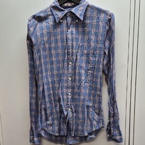 Gant Blue and Pink Plaid Casual Shirt